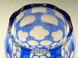 FRENCH Crystal Blue Cut-to-Clear Spirit Decanter / Decanters 10 3/4