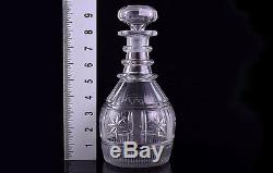 Fabulous 1825 Antique English 3-Ring Hand Applied Cut Glass Decanter with Stars