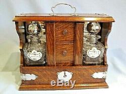 Fabulous Tantalus/Decanter Cabinet With Glasses C1900/10