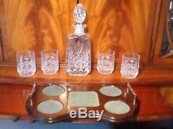 Fabulous Vintage Decanter 4 Tumblers Tray Spirits Gin Whiskey Designer Drinks