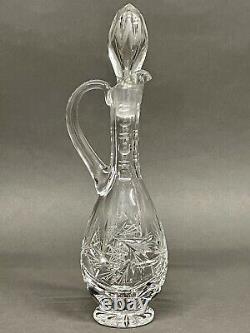 Fabulous Vintage Wine/ Liquor Decanter Crystal Cut Glass Bottle with Stopper
