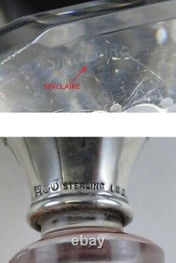 Fabulous c1900 Sinclaire ABP Cut Glass Decanter Bottle w Sterling Silver Stopper