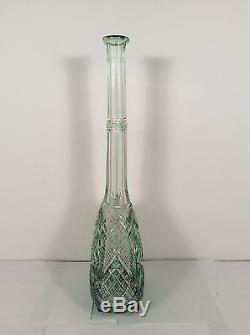 Fine & Brilliant Baccarat Green Cut To Clear Tsar 17 Decanter With Catalog Doc