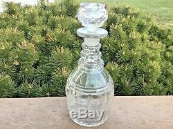 Flint Glass Early Cut Glass Decanter 1840-1865 Great Condition For 150+years Old