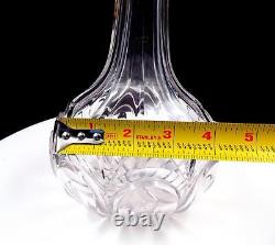 French Cut Crystal Blown And Molded Arch Design 13 3/8 Decanter & Stopper