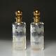 French Cut Crystal Decanters With Gold Plate Fittings Stoppers Possibly Baccarat
