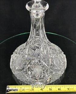 GORGEOUS RARE Antique American Brilliant Cut Crystal Liquor Decanter Amazing