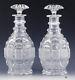 Great Pair C1830s English Cut Glass Liquor Decanters