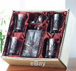Galway Crystal Kells Whiskey Decanter Set & 4 DOF Glasses/Tumblers NEW RRP £130
