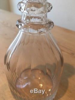 George III Period Cut Crystal Miniature Decanter with Original Stopper c1795
