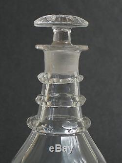 Georgian 3 collar ring (faceted), mushroom stopper decanter, c. 1820