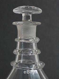 Georgian 3 collar ring (faceted), mushroom stopper decanter, c. 1820