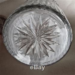 Georgian Cut Glass Decanter with Mushroom Stopper & Crosscut Diamonds Excellent