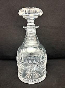 Georgian Era English Regency Drape Cut Glass Whiskey Liquor Decanter