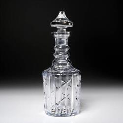 Georgian Style Ornate Cut Clear Crystal Decanter Pointed Stopper 12 Antique