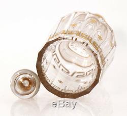 Gilded cut glass decanter, Baccarat Cannelure shape, 1916 catalog 11738