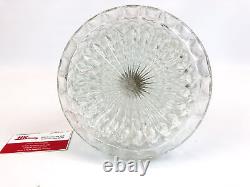 Glass Decanter Brilliant Cut Diamond Silver Collar Round Bulb Stopper 12 Y