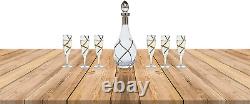 Glazze Crystal VNG-150-PL Handcrafted Wine Decanter and Stopper, Cut and 24K 13