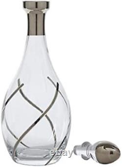 Glazze Crystal VNG-150-PL Handcrafted Wine Decanter and Stopper, Cut and 24K 13