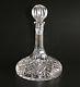 Good Quality Heavy Lead Cut Crystal Glass Ships Decanter With Star Cut Base