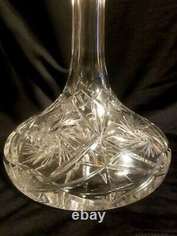 Gorgeous Amarican Brilliant Antique Cut Glass Brandy Bourbon Liquor Decanter