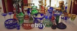 Gorgeous Bohemian Glass Czech Cut-to-clear Cobalt Royal Blue Stoppered Decanter