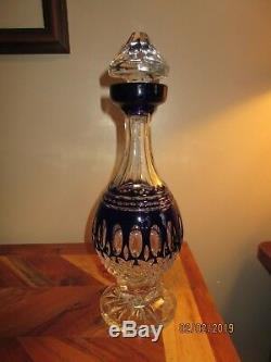 Gorgeous Waterford Clarendon Cobalt Cut-to=clear Decanter Excellent