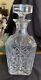 Gorham Crystal Decanter Square Heavy Cut Style With Ornate Stopper