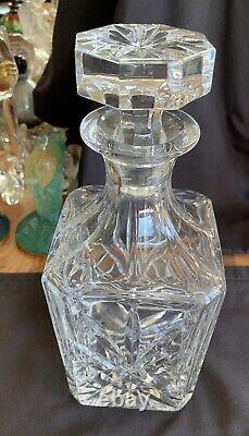 Gorham Crystal Decanter Square Heavy Cut Style With Ornate Stopper