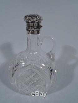 Gorham Decanter S1744 American Brilliant-Cut Glass & Sterling Silver 1894