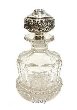 Gorham Sterling Silver Mounted Cut Glass Decanter, 1880