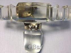 Great Traveling Intaglio Cut Glass Decanter with Lock