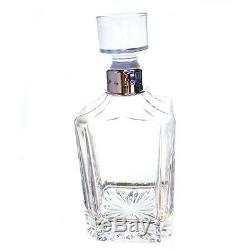 HALLMARKED SILVER WHISKY DECANTER. 500mm CAPACITY SILVER SPIRIT DECANTER IN BOX