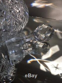 HAWKES ABG Crystal Glass Decanter American Brilliant Hawke's Cut Vase Signed