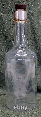 HAWKES Cut Glass Etched THISTLE Decanter with Cork 11.5 LIQUOR vintage Alcohol