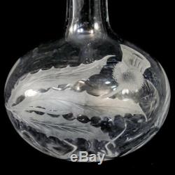 HAWKES VERY RARE Cut Thistle #7375-5 Etched Crystal Decanter Signed with Stopper