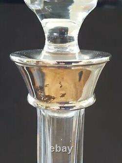 Hallmarked silver & cut glass vintage Art Deco antique claret jug decanter
