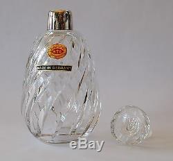 Hand Cut Crystal and 835 Silver Decanter Germany Vintage Original Case
