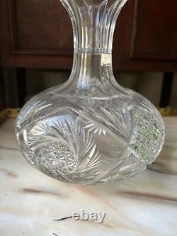 Hawkes School Cut Crystal Brilliant Glass Wine Decanter, 20th Century