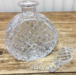 Heavy Cut Glass Lead Crystal Decanter Pineapple Circle Sphere Disc Help Maker