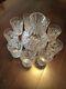 Heavy Lead Cut Crystal Decanter / Carafe And 9 Glasses