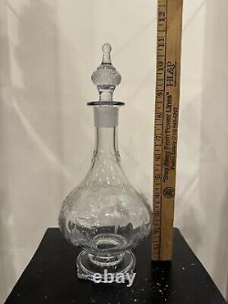 Heisey #3390 Carcassonne Footed Decanter with Cutting