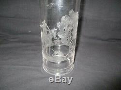 Heisey Etched FOX Hunt Chase Glass Decanter Cocktail Shaker Two Piece Stopper