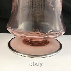 Heisey Optic Flamingo Cut with Sterling Overlay Christos #4027 Decanter A