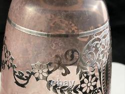 Heisey Optic Flamingo Cut with Sterling Overlay Christos #4027 Decanter B