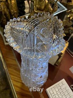 Huge AMERICAN BRILLIANT CUT GLASS Vase, J. Hoare Acme Pattern ABP, CIRCA 1905