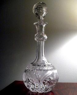 Huge American Brilliant Cut Glass Decanter-Exceptionally High Quality Blank