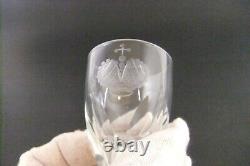 Imperial Russian Coat of Arms Cut Etched Crystal Glass Decanter Carafe