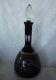 Impressive Ruby Red Hand Blown & Cut-to-clear Wine Decanter / Bottle