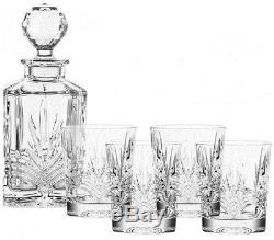 Irish Galway Crystal Kells Whiskey Decanter & 4 Glasses Set Brand New Boxed Se